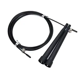 Скакалка швидкісна MS 3765(Black) 290 см, ручка пластик, мотузка гума+метал