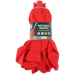 Змінна насадка для швабри Eco Fabric моп зі смужок мікрофібри 160 г червона (EF-0160-MR) - мініатюра 4