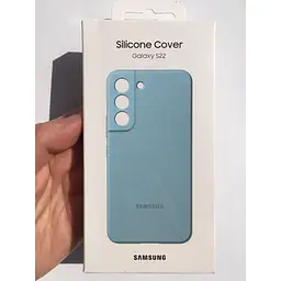 Оригінальний силіконовий чохол Silicone Cover для Samsung Galaxy S22 (S901) EF-PS901TLEGRU Artic Blue - мініатюра 2