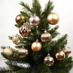 Ялинкові кулі та прикраси House of Seasons пластикові 6/7 см 60 шт. персикові (8720967923830) - мініатюра 2
