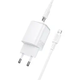 МЗП BAS83A Star PD20W+QC3.0 (1USB-A/1C) + кабель Type-C to Lightning White Borofone teh0029625 - мініатюра 3