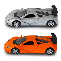 Автомодель - MCLAREN F1 1992 (сірий, помаранчевий) - мініатюра 5