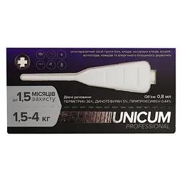 Краплі Unicum PRO від бліх та кліщів на холку для собак від 1.5 кг до 4 кг 3 піпетки (UN-085) - мініатюра 4