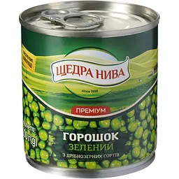 Горошок зелений Щедра Нива Преміум консервований з мозкових сортів 200 г - мініатюра 2