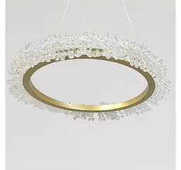 Компактна золота підвісна LED люстра-кільце Artlight 2055/400GD із прозорим декором 20W - мініатюра 4