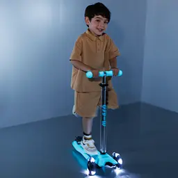 Самокат дитячий Micro Maxi Deluxe Glow LED 3-колісний синій кришталь (MMD366) - мініатюра 9