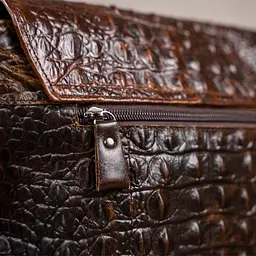 Сумка чоловіча з тисненням під крокодила 14698 Vintage коричнева - мініатюра 5