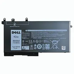 Акумулятор для ноутбука Dell Latitude E5480 E5490 E5491 E5580 E5590 5591 Precision M3520 M3530 (3DDDG 11.4V 42Wh)