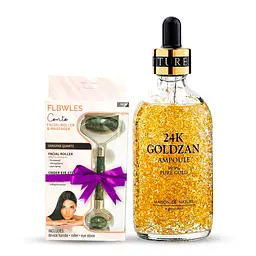 Антивіковий б'юті-сет: Сироватка GoldZen 24K + Вібромасажер для обличчя Flawless Contour