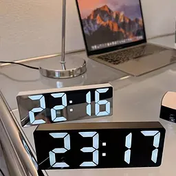 LED настільний електронний годинник / Bеликий дисплей / USB живлення / While - мініатюра 4
