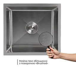 Мийка для кухні інтегрована Lidz Handmade H4843 Brushed Steel 3,0/1,0 мм LDH4843BRU49441 - мініатюра 2