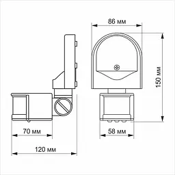 Датчик руху та освітленості Videx VL-SPW02W інфрачервоний білий 220V 1200W (25890-000) - мініатюра 4