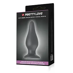 Анальная пробка - Pretty Love Sturdy Silicone Anal Plug Black - мініатюра 7