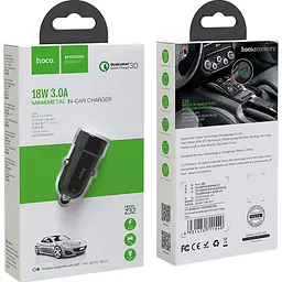 Автомобільний зарядний пристрій Hoco Z32 Speed Up USB-A QC3.0 Black [11540] [151278] - мініатюра 4