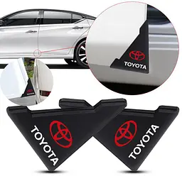 Захист кутів дверей Toyota 2 шт Гумові 45х58х47 мм на скотчі Чорні Посилені (протиударні чохли від сколів)