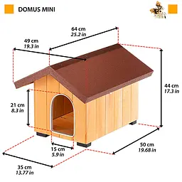 Будиночок для собак Ferplast Kennel Domus Mini 47×61×44 см 87000000 - мініатюра 2