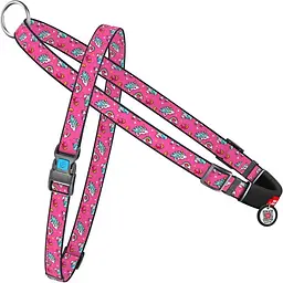Шлея для собак Waudog Nylon Однороги з QR паспортом, швидкознімна, 40-55х45-60х1,5 см (5466)