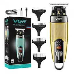 Машинка для стрижки VGR V975, акумуляторна, з LED-дисплеєм та USB зарядкою