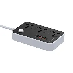 Мережевий подовжувач ColorWay 3 розетки + 4 USB QC3.0&PD Black (CW-CHU34PDB) - мініатюра 2