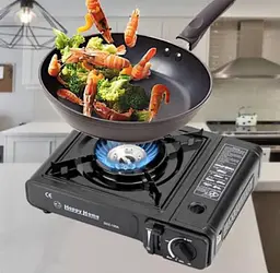 Туристичний газовий пальник плитка з п'єзопідпалом + кейс Happy Home BDZ-155A, Kitchen Master 83989 - мініатюра 2