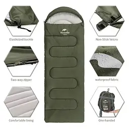Спальник Naturehike Y150L (NH21MSD08) +11°C - лівий - темно-зелений - мініатюра 4