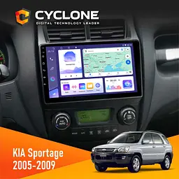 Штатна магнітола KIA Sportage 2005-2009 Cyclone C9-011 4x64, DSP Cyclone (НФ-00008861)