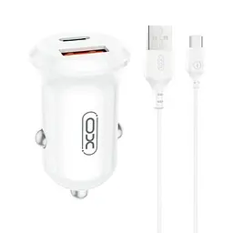 Автомобільний зарядний пристрій XO CC69 Mini Smart A+C 30W + Type-c Cable Білий