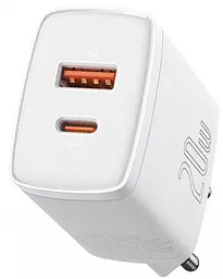 Мережевий зарядний пристрій Baseus Compact Quick Charger 1USB + Type-C 20W CCXJ-B02 White - мініатюра 4