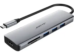 Мультипортовий адаптер FrimeCom USB-C Boyye 6-in-1 (UC-602)
