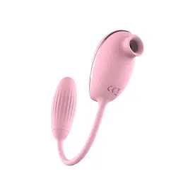 Вакуумний стимулятор клітора з віброяйцем High End Suction Love Egg Pink - мініатюра 7