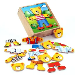 Дерев'яний ігровий набір Viga Toys Гардероб ведмедя (56401) - мініатюра 2