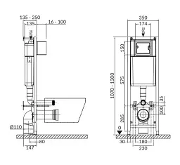 Система інсталяції Cersanit Tech Line Base K97-491 30412 - мініатюра 3