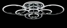 Люстра стельова LED Splendid Ray LK236/8+A, 360Вт, хром, білий, сучасний стиль з пультом, димер