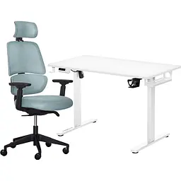 Комплект Mealux PowerDesk Lite White + Leo Air Grey Blue (EVO-201 Lite W/W +Y 546 KBGL)