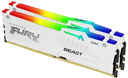 Оперативна пам'ять Kingston FURY 64GB (2x32GB) DDR5 6000MHz Beast RGB White (KF560C30BWAK2-64)