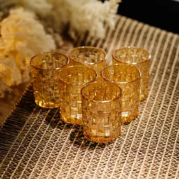 Набір чарок для міцних напоїв Yiwu Shot glass 6 штук по 75 мл коричневий склянки для віскі з товстими стінками HP-17-37 - мініатюра 2