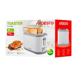 Тостер White stripes T-F17WG 930Вт, пластик, білий+сірий ARDESTO kuh0014913 - мініатюра 7
