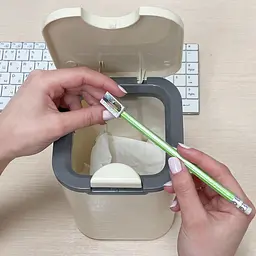 Відро для сміття MBM My Home з кришкою 2 л бежеве (BIN-06 2L BEIGE) - мініатюра 6