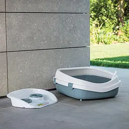 Stefanplast Queen - Туалет для котів з високими бортами 71х55х24.5 см сталевий-синій - мініатюра 2