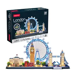 Тривимірна головоломка-конструктор CubicFun City line з LED підсвіткою Лондон (L532h) - мініатюра 2