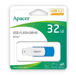 Флеш-накопичувач Apacer USB 3.2 Gen 1 AH357 32GB Синій/Білий - мініатюра 2