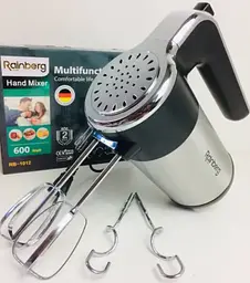 Ручний міксер Rainberg RB-1012, 5 швидкостей, 600 Вт