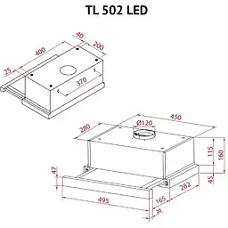 Витяжка телескопічна Perfelli TL 502 BL LED - мініатюра 11