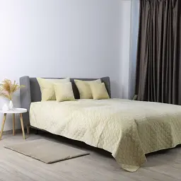 Покривало ТЕП велюрове Velour Ромб круглий 220x240 см бежеве - мініатюра 4