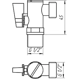 Кран кульовий кутовий з фільтром Solomon 1/2″x1/2″ А7041(7043) 000001161 - мініатюра 5