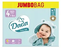 Підгузки Dada Extra Soft 4 JUMBO для дітей вагою від 7 до 16 кг 82 шт (ExtraSoft4Jumbo)