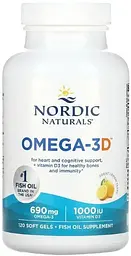 Рибя'чий жир омега-Д3 Nordic Naturals Omega-3D 1000 мг 120 капс лимон