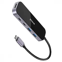 USB-Хаб Type-C-Хаб Proove Shadow (2*USB3.0 + Type-C + PD100W + HDMI) dark gray (HBSW10221205) - мініатюра 2