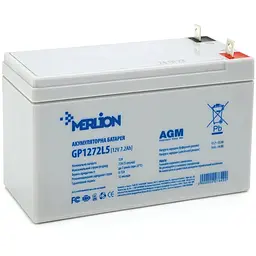 Акумуляторна батарея MERLION AGM GP1272L5 12 V 7,2 Ah (СПЕЦ КЛЕМА)( 150 x 65 x 95 (100) ) White Q10