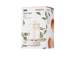 Френч-прес ARDESTO 800мл Fresh боросилікатне скло, пластик, бежевий - мініатюра 3